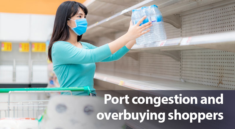 Port congestion and overbuying shoppers